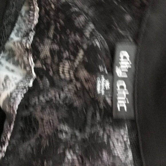 CITY CHIC Mirrored Printed Chiffon Hi-Low Shirt XS/14 - Picture 8 of 9